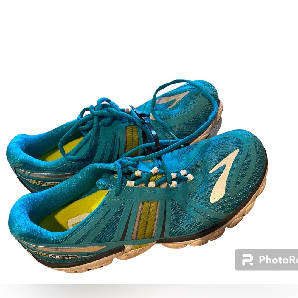 Brooks Teal and Yellow Athletic Shoes